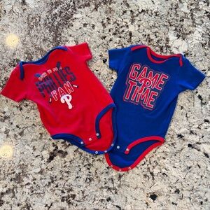 Philadelphia Team Baby Bodysuit Set - Red and Blue